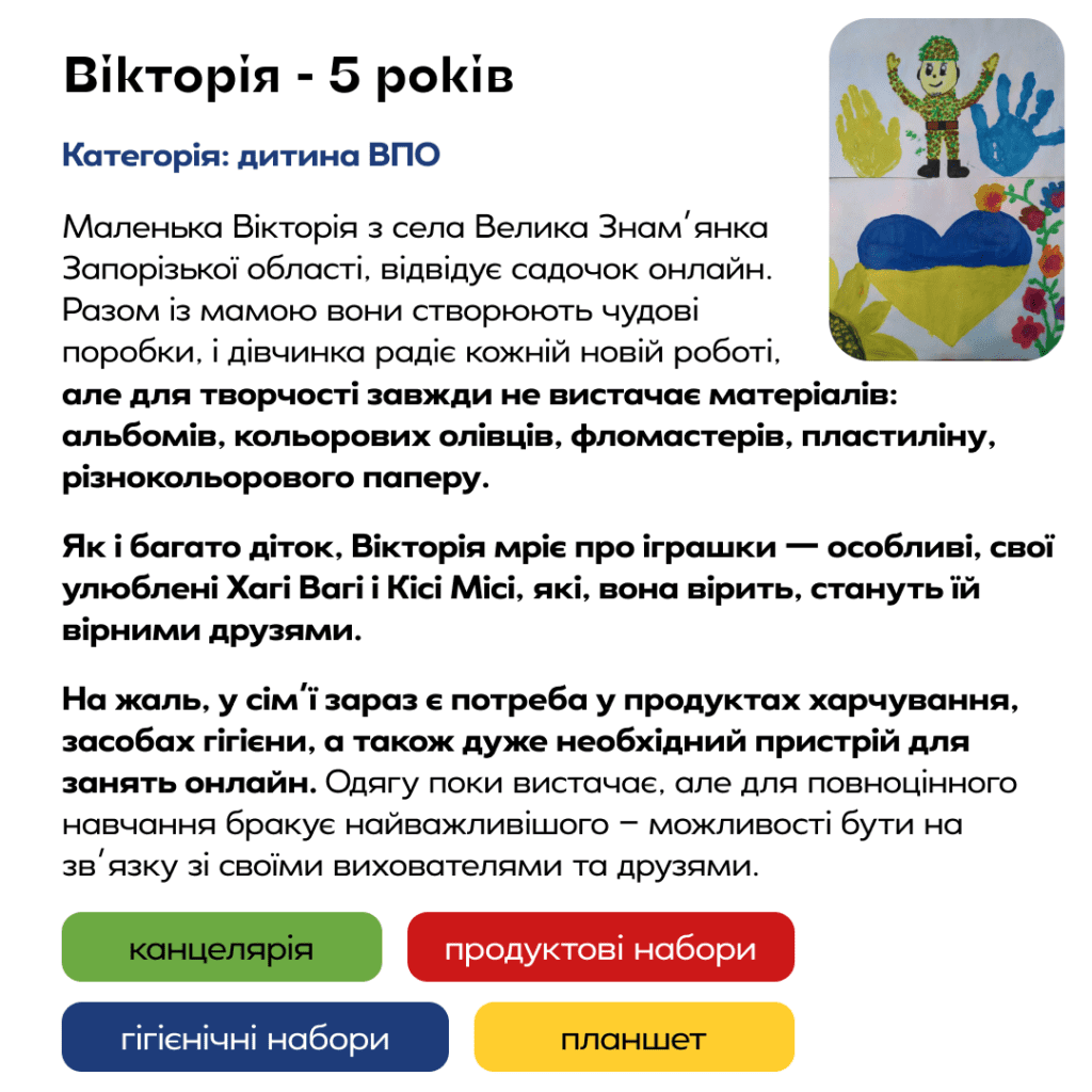 Збір для дітей, які потребують нашої підтримки сьогодні
